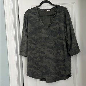 Camouflage V-Neck Women's Top